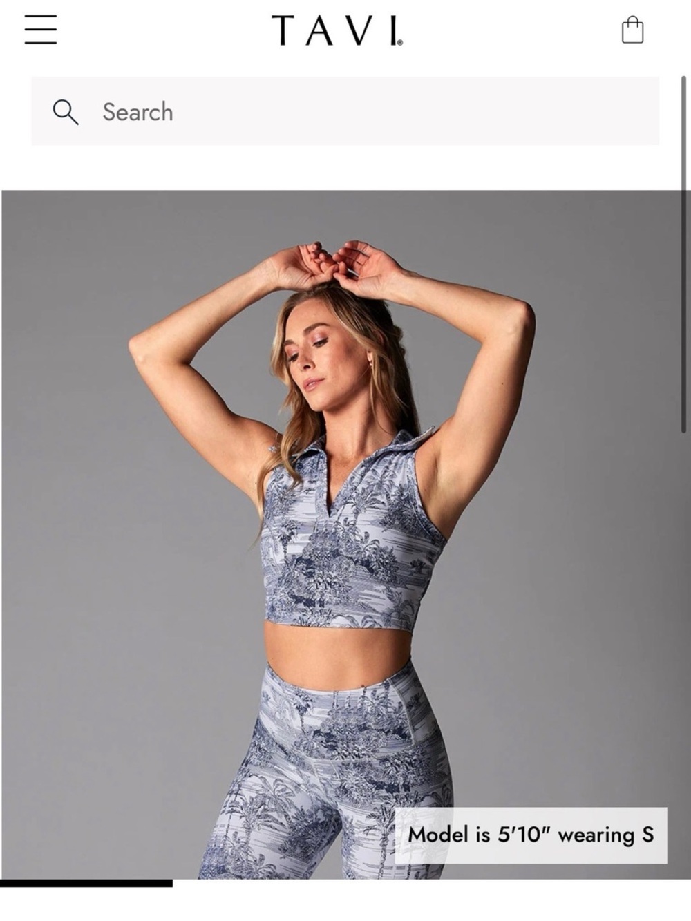 TAVI
active polo tank top toile Sleeveless Collared V-Neck Crop Top xs